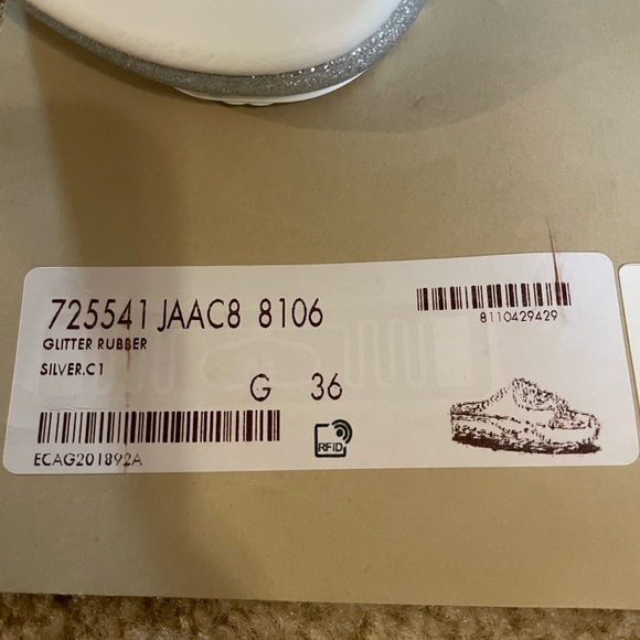 NWT! GUCCI silver glitter interlocking GG logo platform slide - 6 - Picture 10 of 13